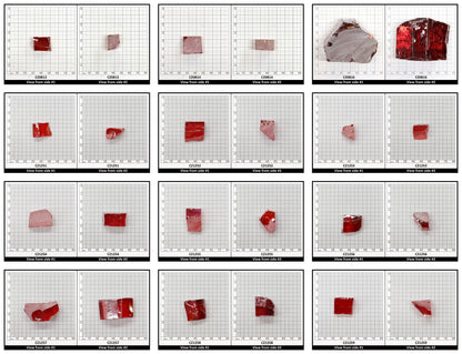 Red Cubic Zirconia Faceting Rough for Gem Cutting - Various Sizes
