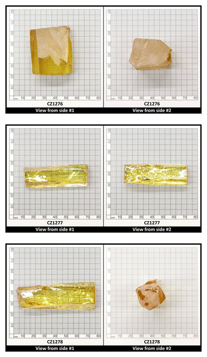 Canary Yellow Diamond Cubic Zirconia Faceting Rough for Gem Cutting - Various Sizes