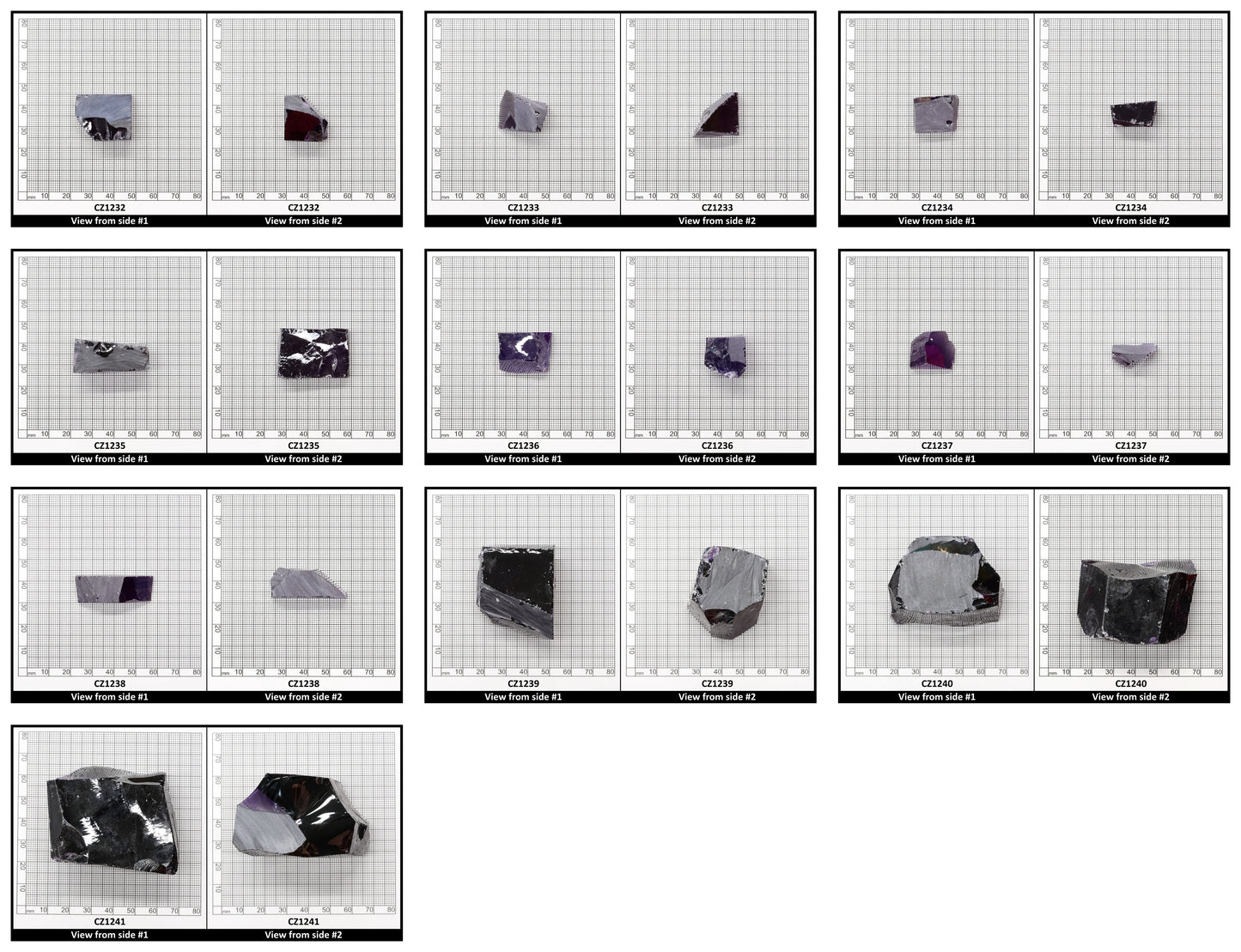 Dark Amethyst Cubic Zirconia Faceting Rough for Gem Cutting - Various Sizes