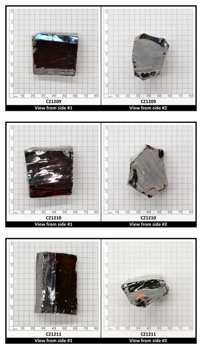 Dark Garnet Cubic Zirconia Faceting Rough for Gem Cutting - Various Sizes
