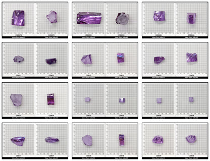 Dark Lavender Cubic Zirconia Faceting Rough for Gem Cutting - Various Sizes