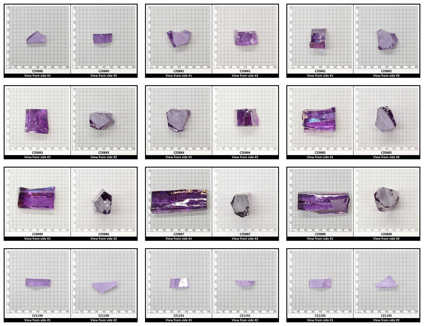 Dark Lavender Cubic Zirconia Faceting Rough for Gem Cutting - Various Sizes