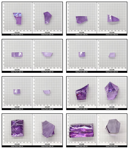 Dark Lavender Cubic Zirconia Faceting Rough for Gem Cutting - Various Sizes