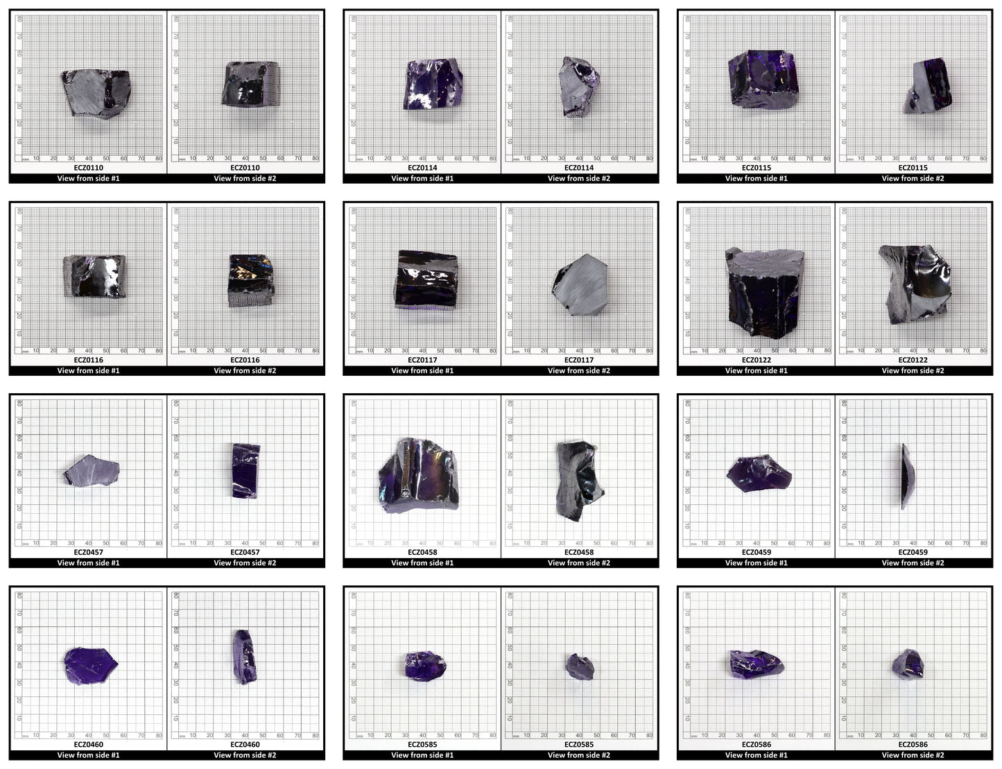 Dark Violet Cubic Zirconia Faceting Rough for Gem Cutting - Various Sizes