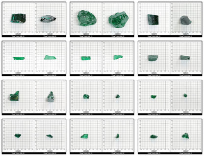 Emerald Cubic Zirconia Faceting Rough for Gem Cutting - Various Sizes