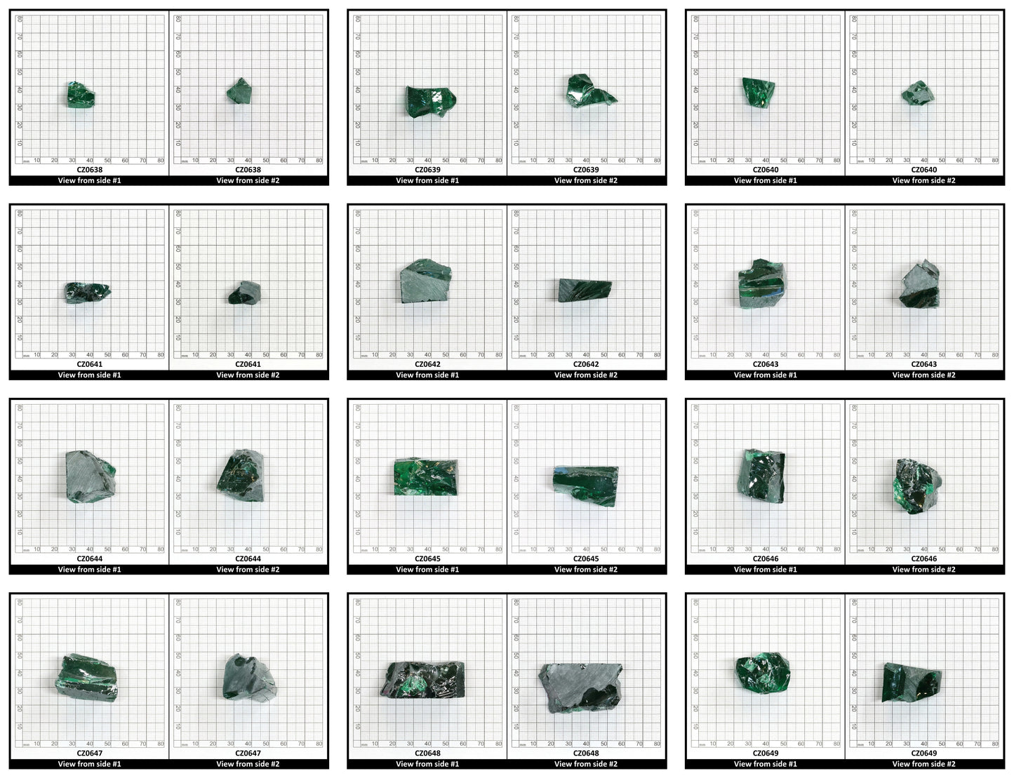 Emerald Cubic Zirconia Faceting Rough for Gem Cutting - Various Sizes