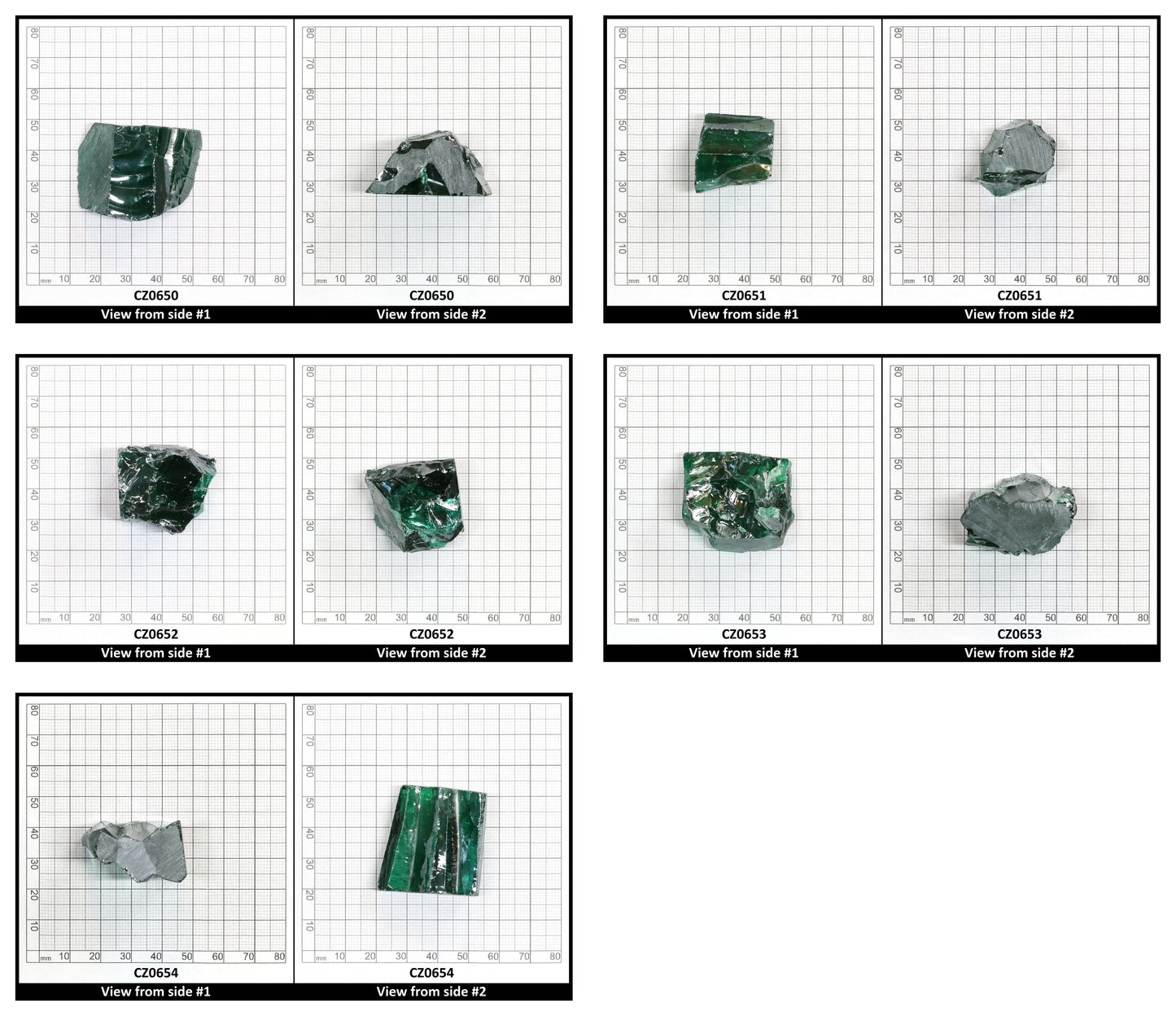 Emerald Cubic Zirconia Faceting Rough for Gem Cutting - Various Sizes