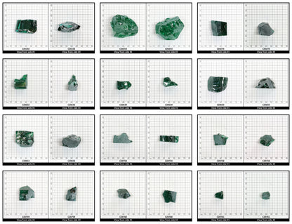 Emerald Cubic Zirconia Faceting Rough for Gem Cutting - Various Sizes