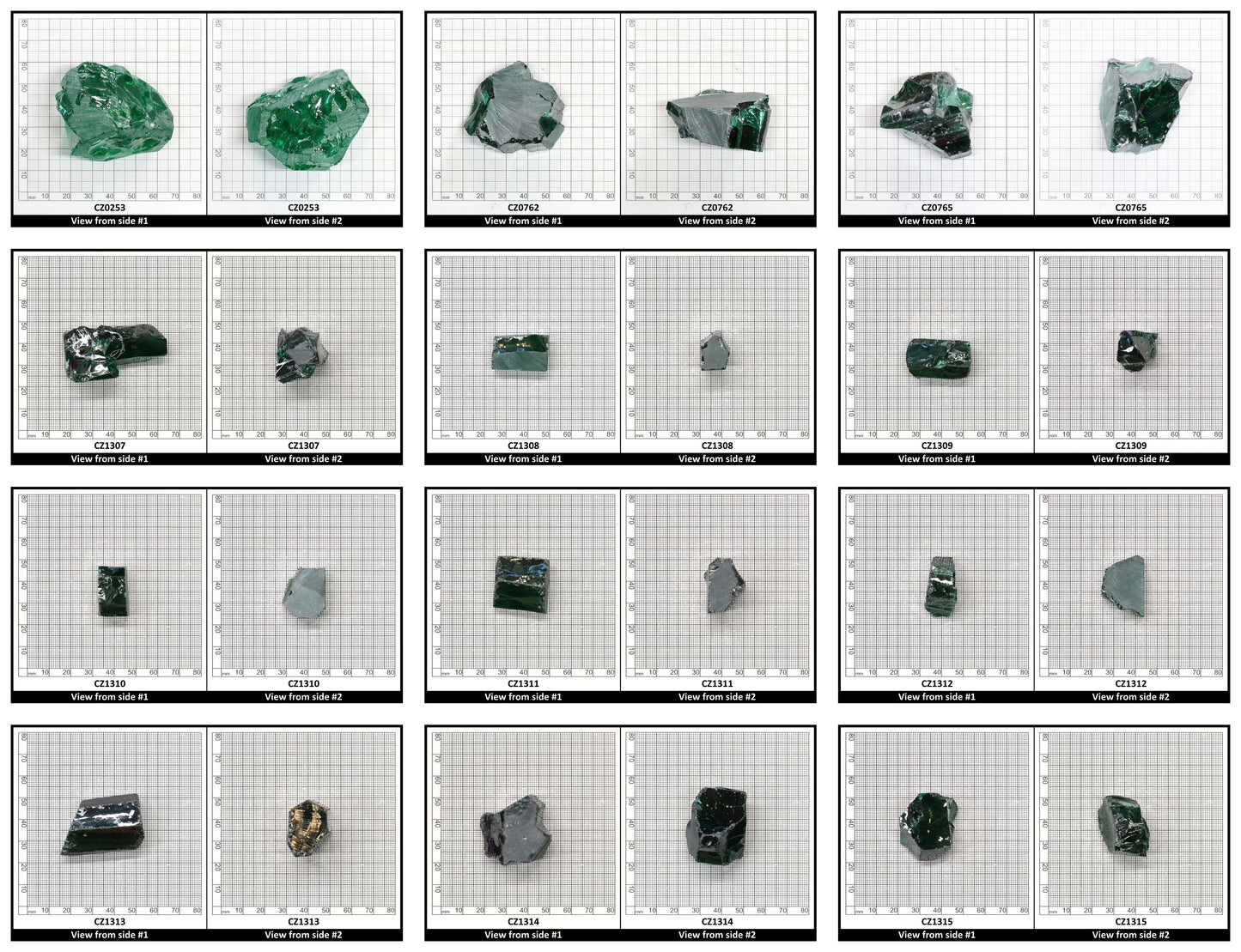 Emerald Cubic Zirconia Faceting Rough for Gem Cutting - Various Sizes