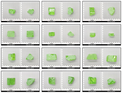 Green Apple Cubic Zirconia Faceting Rough for Gem Cutting - Various Sizes
