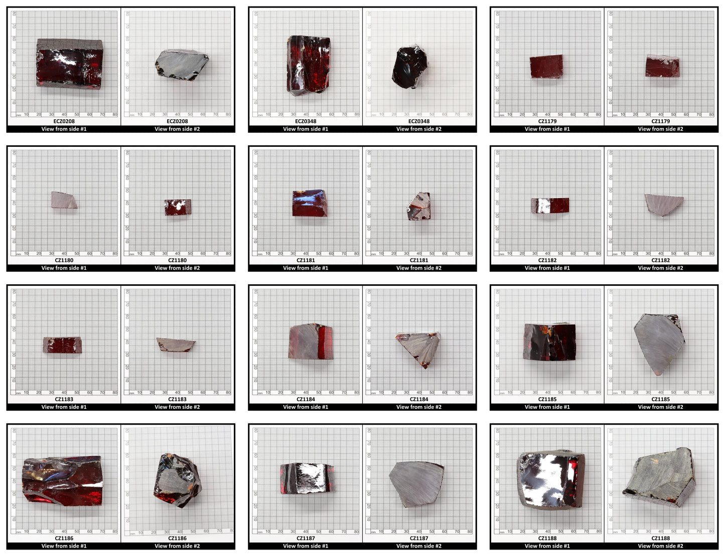 Garnet Cubic Zirconia Faceting Rough for Gem Cutting - Various Sizes