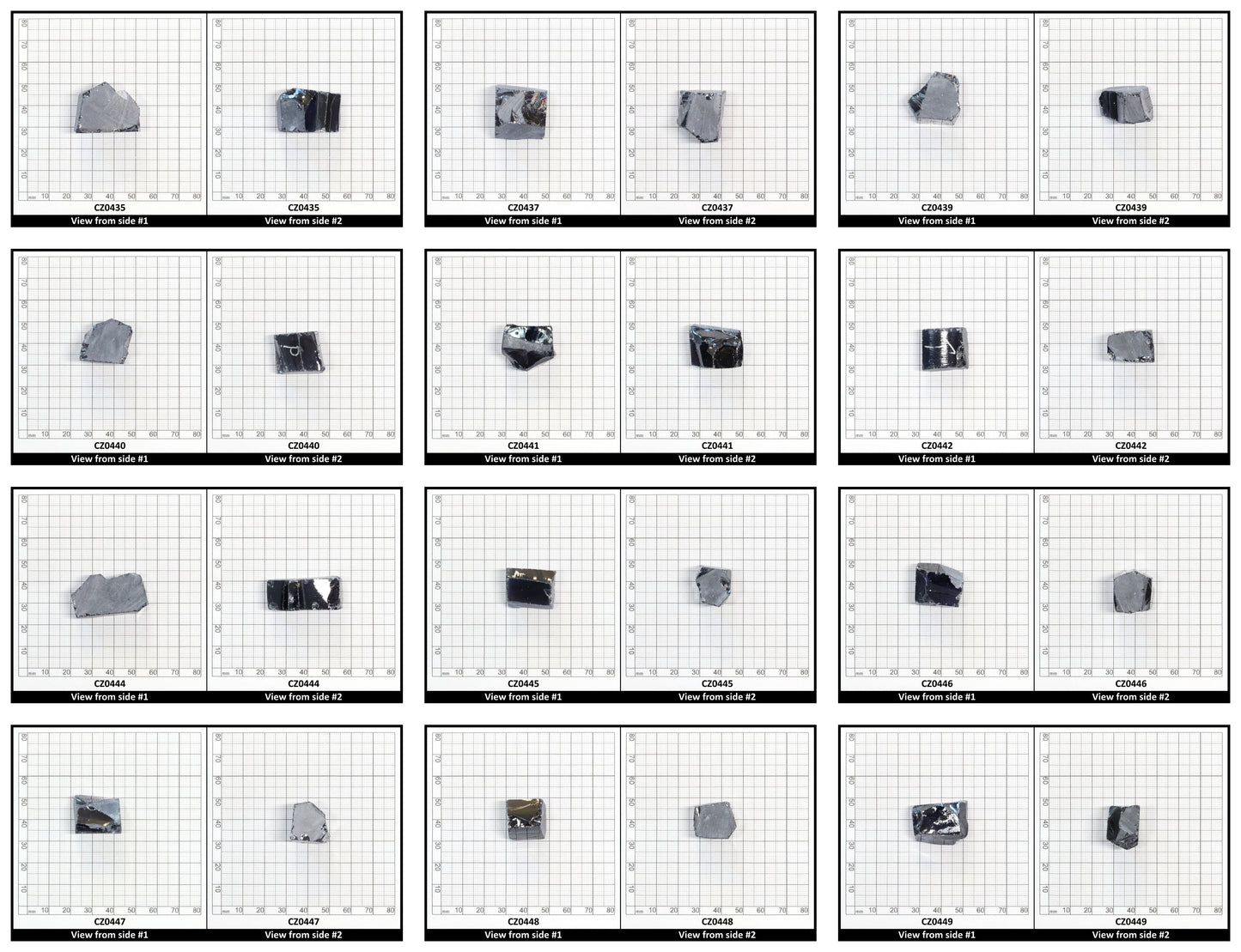 Ocean Grey Diamond Cubic Zirconia Faceting Rough for Gem Cutting - Various Sizes