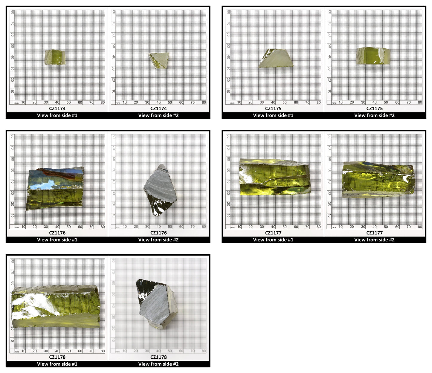 Olive Cubic Zirconia Faceting Rough for Gem Cutting - Various Sizes