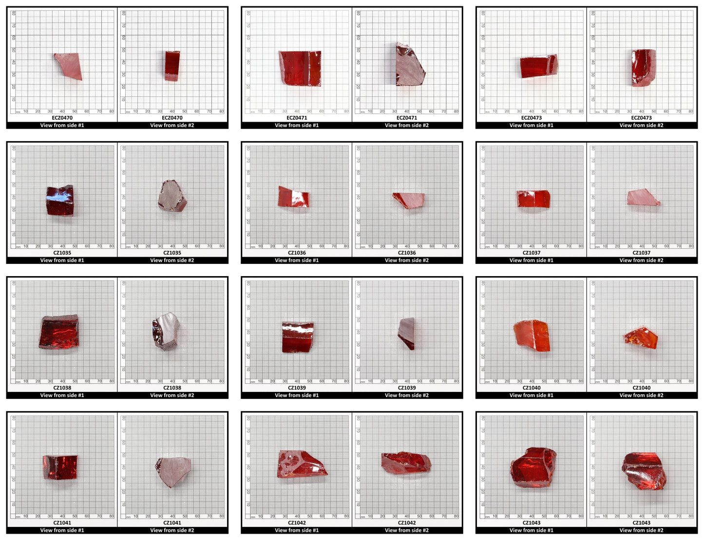 Orange Cubic Zirconia Faceting Rough for Gem Cutting - Various Sizes
