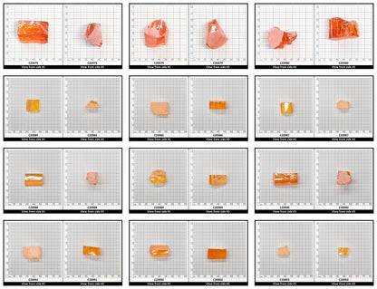 Papaya Cubic Zirconia Faceting Rough for Gem Cutting - Various Sizes