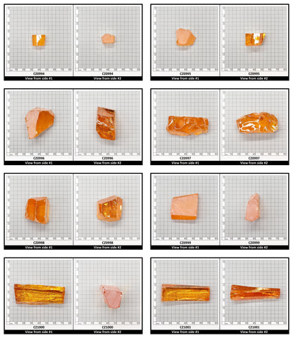 Papaya Cubic Zirconia Faceting Rough for Gem Cutting - Various Sizes