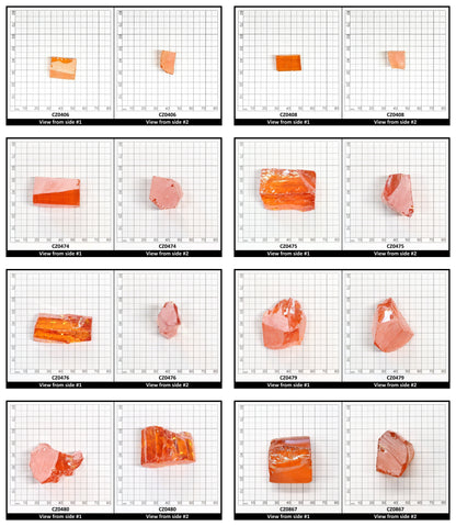 Papaya Cubic Zirconia Faceting Rough for Gem Cutting - Various Sizes