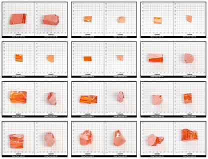 Papaya Cubic Zirconia Faceting Rough for Gem Cutting - Various Sizes