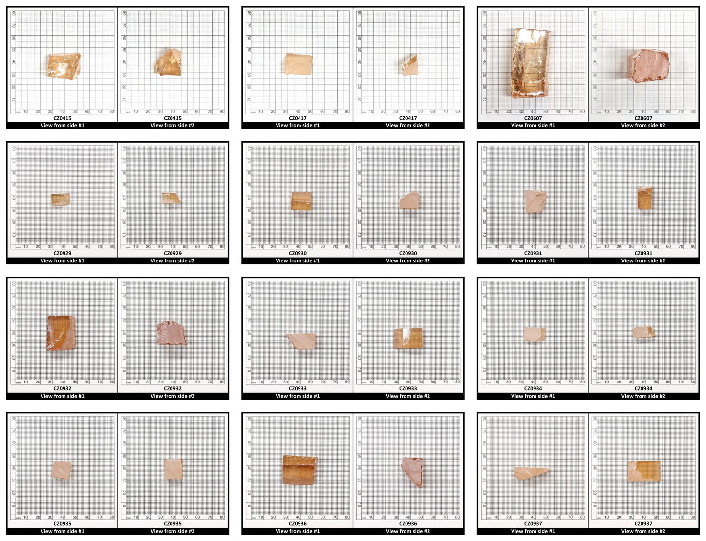Peach Diamond Cubic Zirconia Faceting Rough for Gem Cutting - Various Sizes