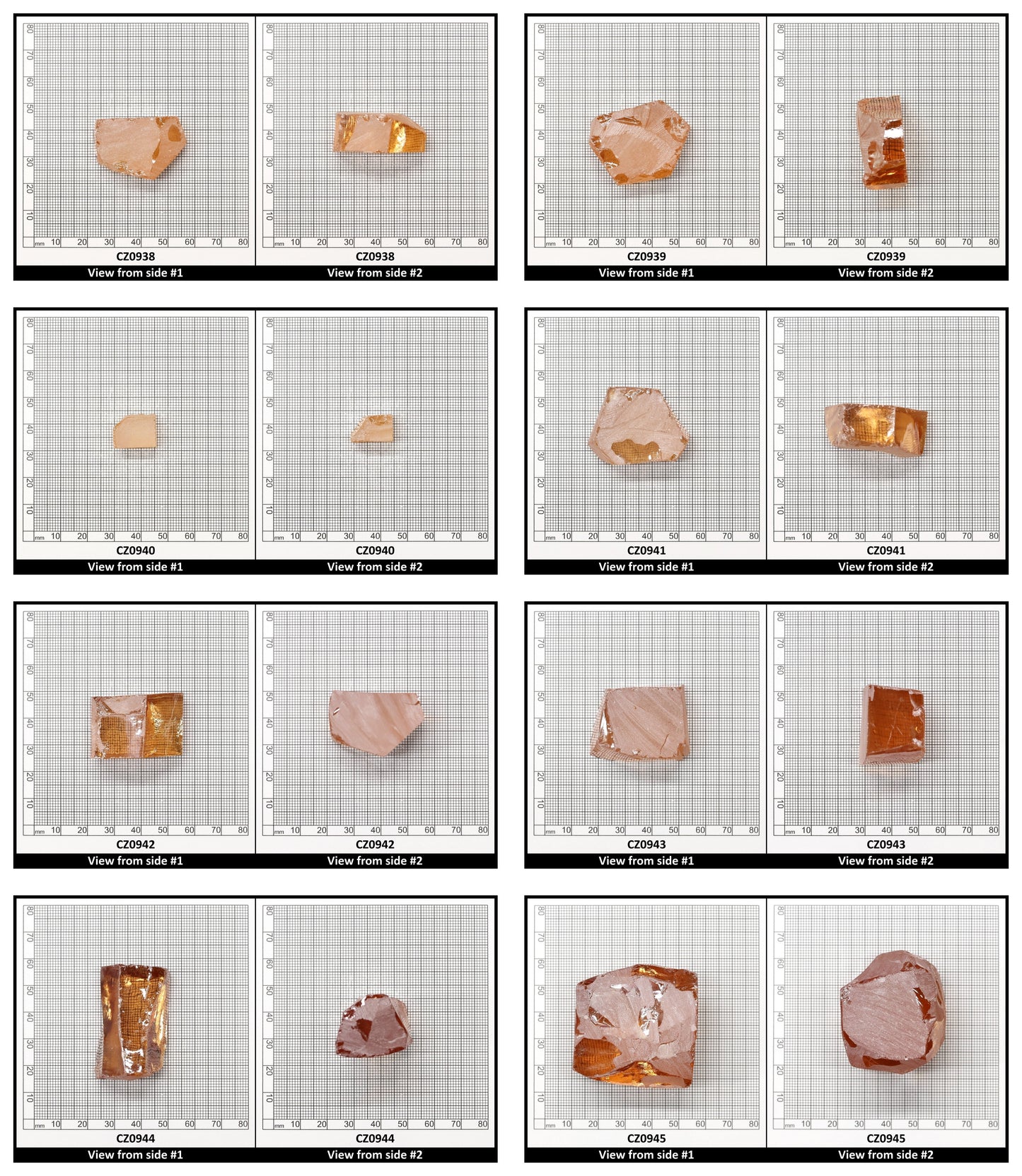 Peach Diamond Cubic Zirconia Faceting Rough for Gem Cutting - Various Sizes