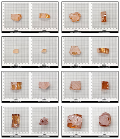 Peach Diamond Cubic Zirconia Faceting Rough for Gem Cutting - Various Sizes