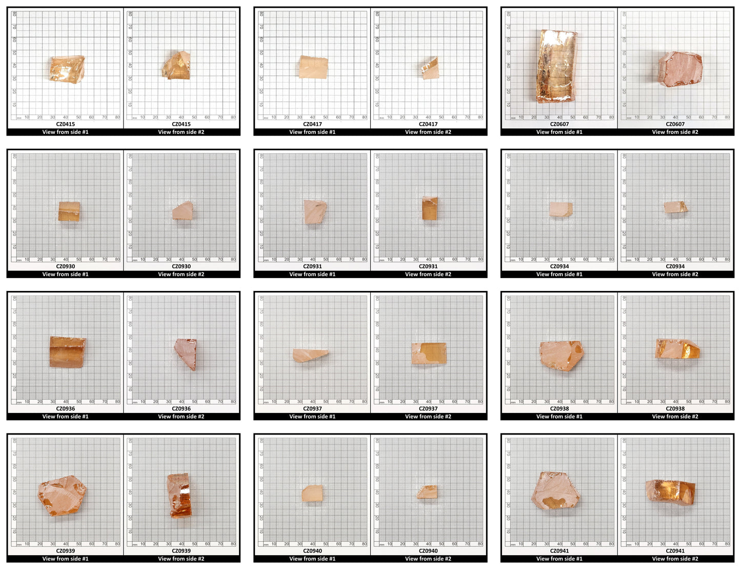 Peach Diamond Cubic Zirconia Faceting Rough for Gem Cutting - Various Sizes