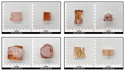 Peach Diamond Cubic Zirconia Faceting Rough for Gem Cutting - Various Sizes