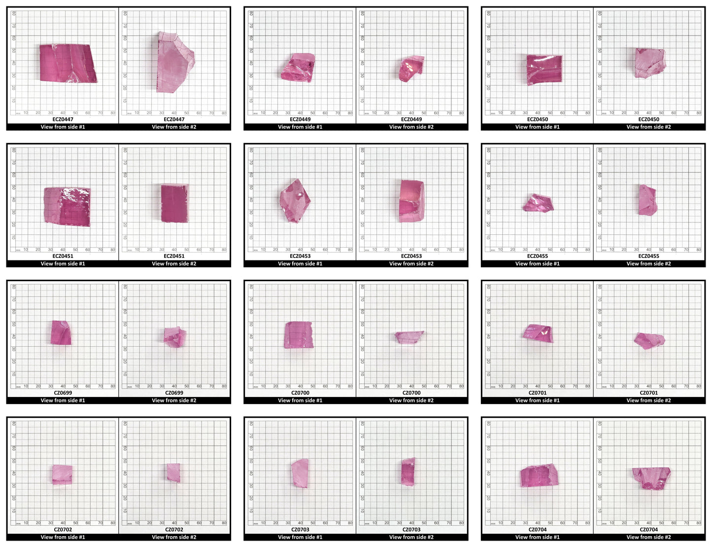 Rose Cubic Zirconia Faceting Rough for Gem Cutting - Various Sizes