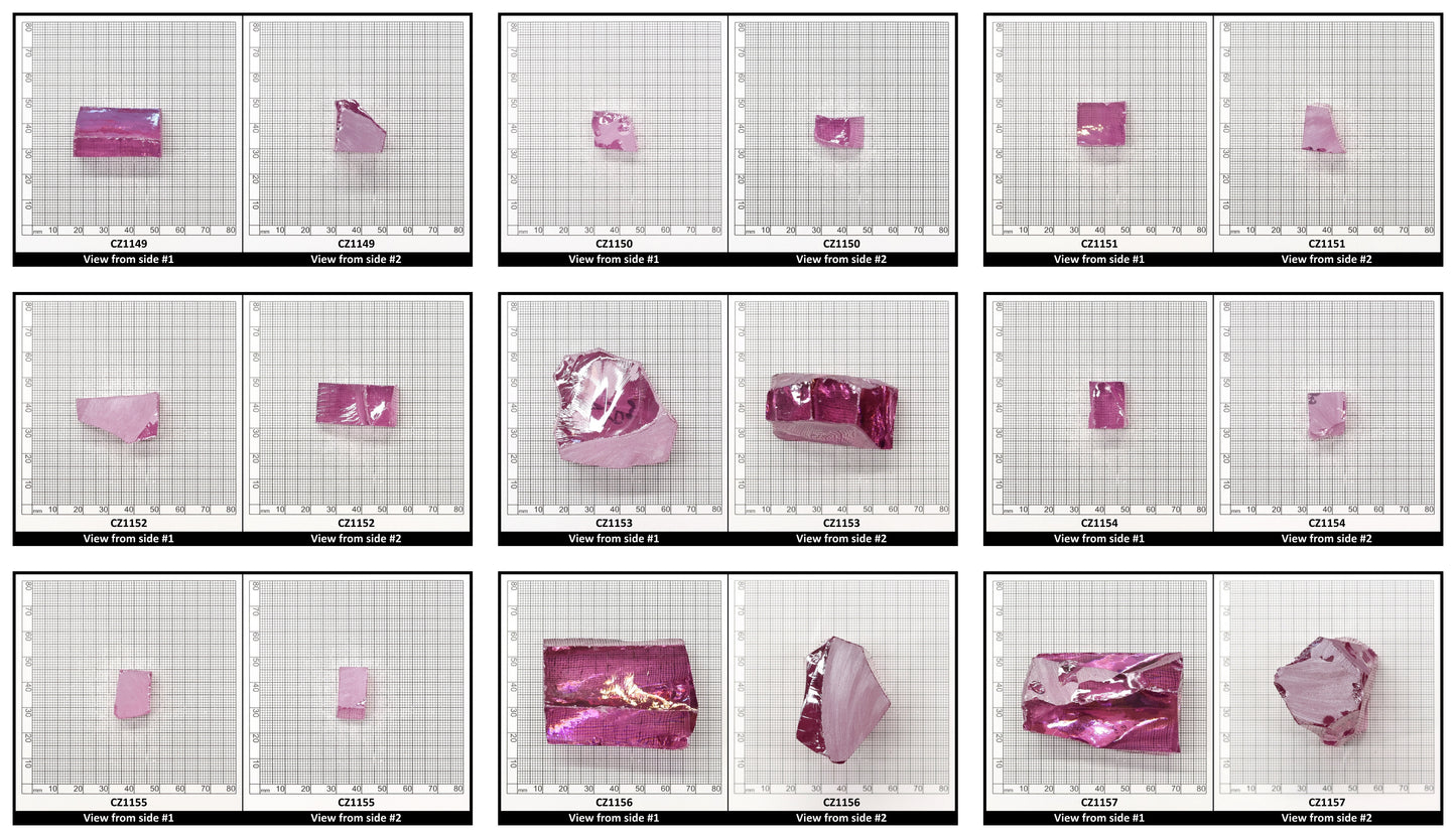 Rose Cubic Zirconia Faceting Rough for Gem Cutting - Various Sizes