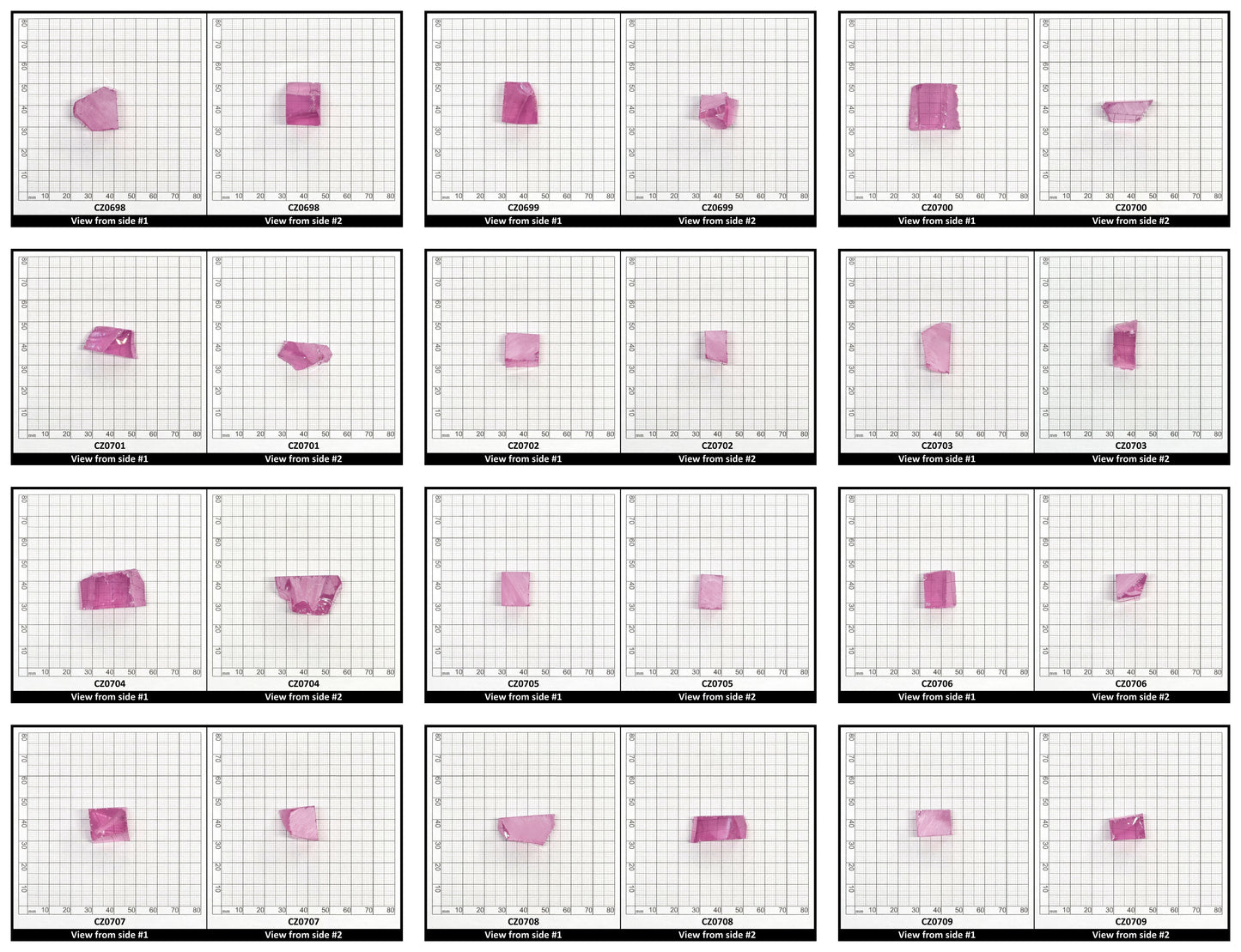 Rose Cubic Zirconia Faceting Rough for Gem Cutting - Various Sizes