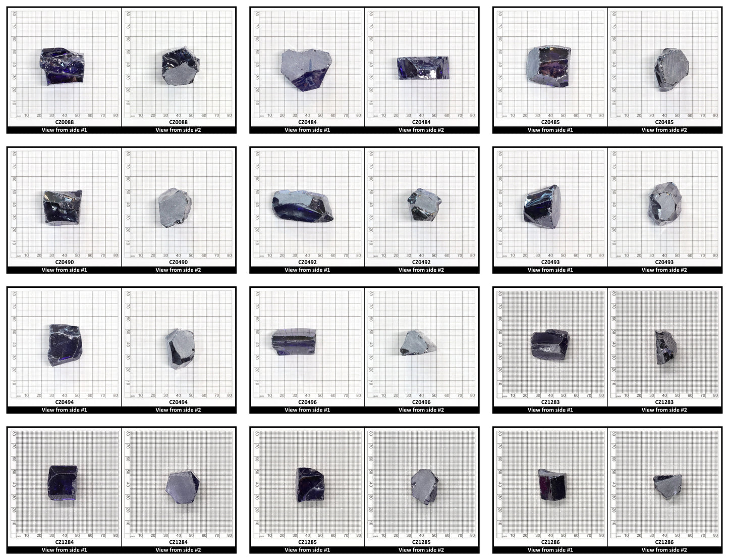 Tanzanite Cubic Zirconia Faceting Rough for Gem Cutting - Various Sizes