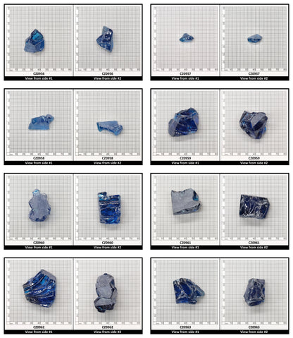 Blue Topaz Cubic Zirconia Faceting Rough for Gem Cutting - Various Sizes