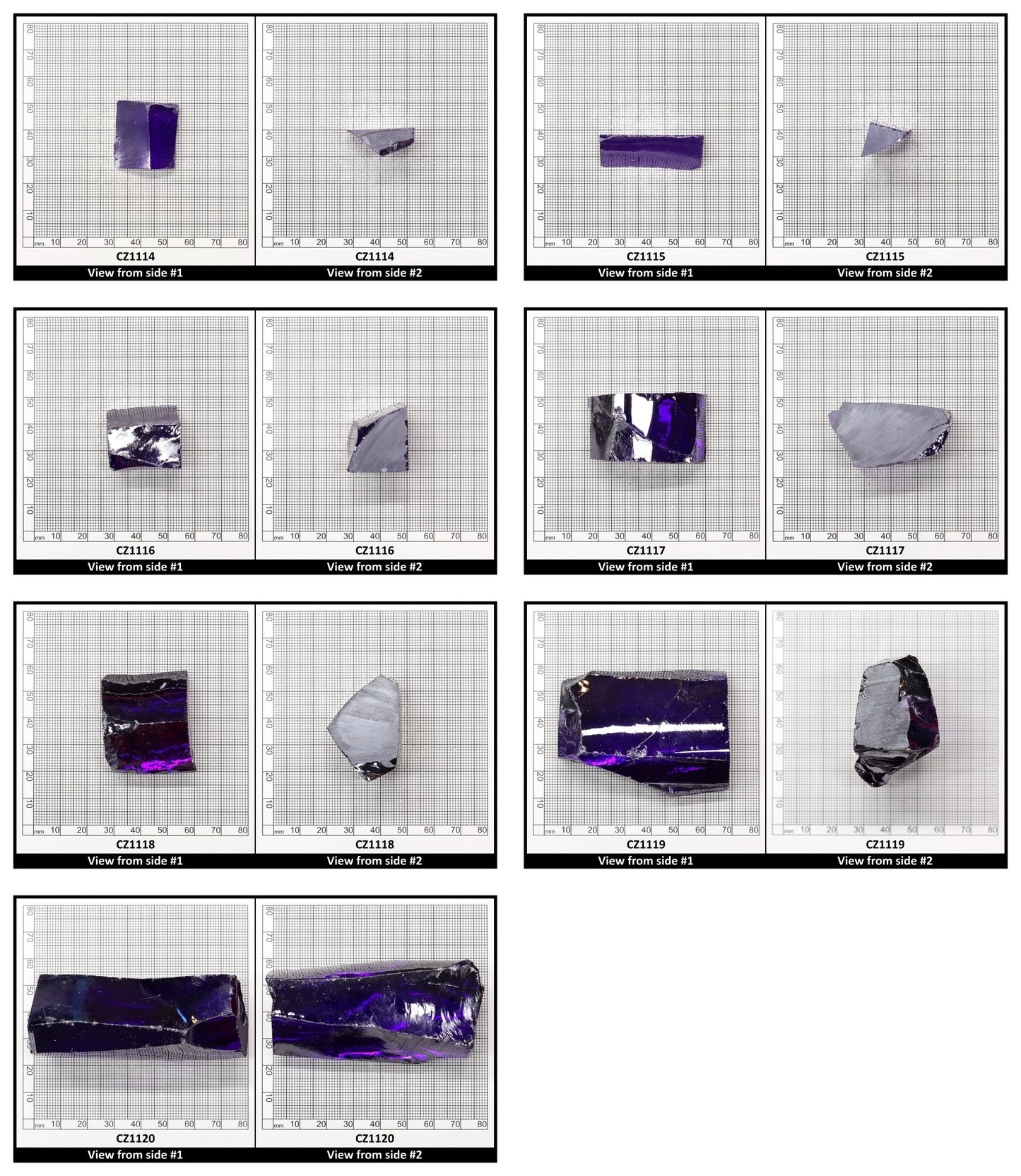 Violet Cubic Zirconia Faceting Rough for Gem Cutting - Various Sizes