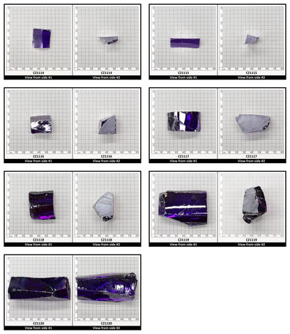 Violet Cubic Zirconia Faceting Rough for Gem Cutting - Various Sizes
