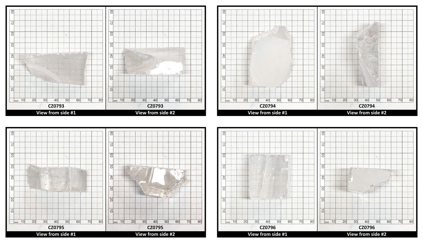 White Cubic Zirconia Faceting Rough for Gem Cutting - Various Sizes