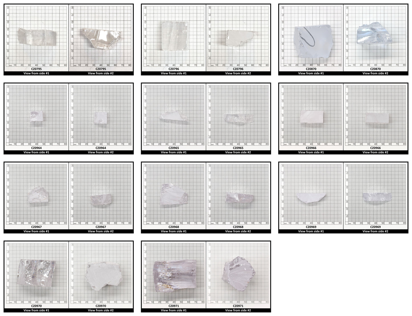 White Cubic Zirconia Faceting Rough for Gem Cutting - Various Sizes