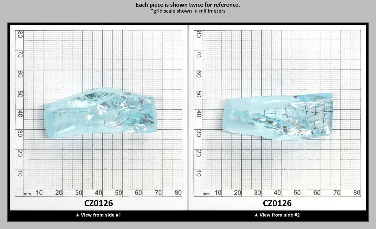 Ice Blue Cubic Zirconia Faceting Rough for Gem Cutting - Various Sizes : CZ0126
