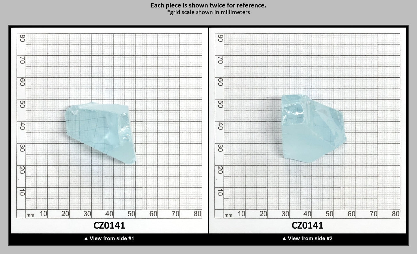 Ice Blue Cubic Zirconia Faceting Rough for Gem Cutting - Various Sizes : CZ0141