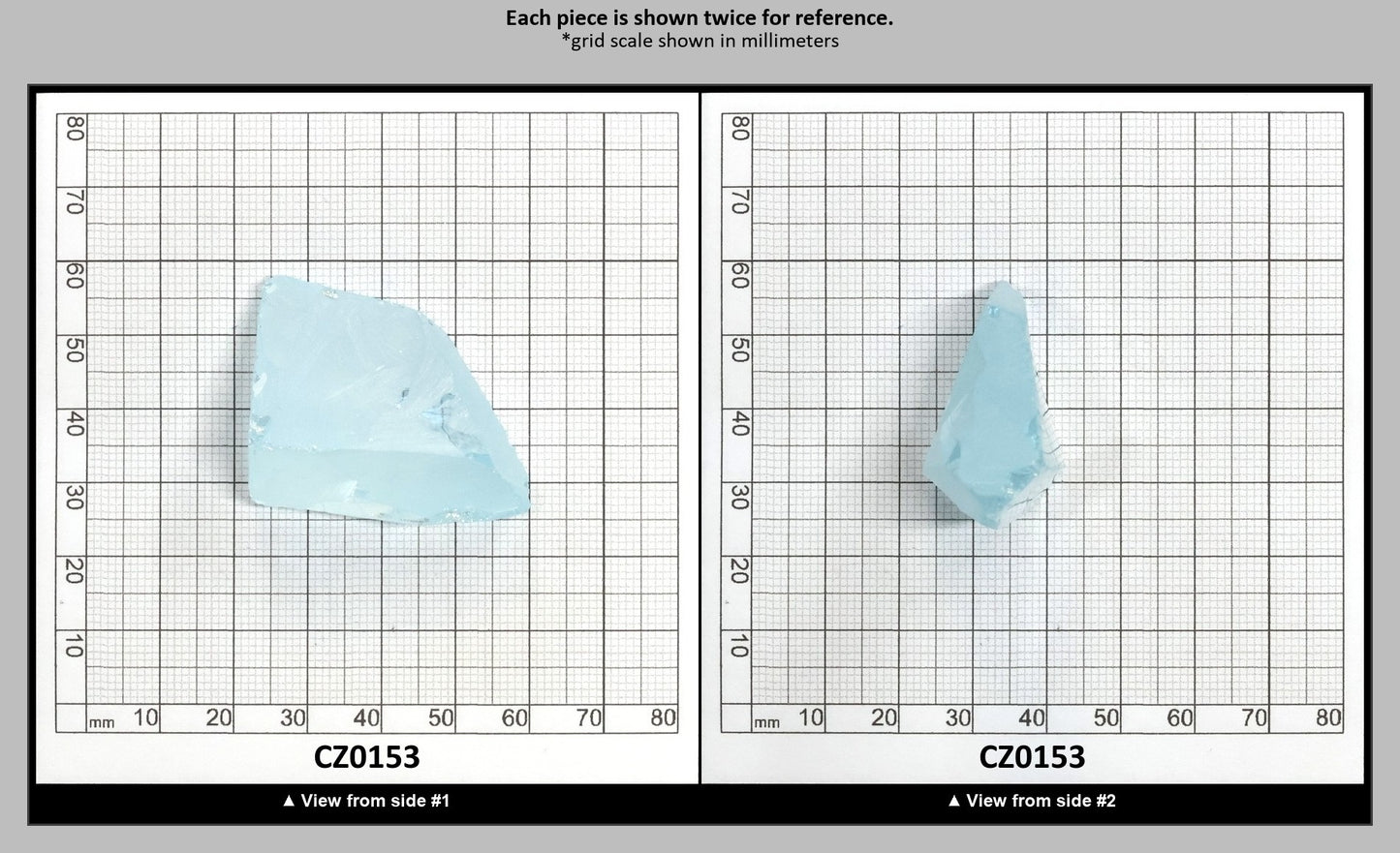 Ice Blue Cubic Zirconia Faceting Rough for Gem Cutting - Various Sizes : CZ0153