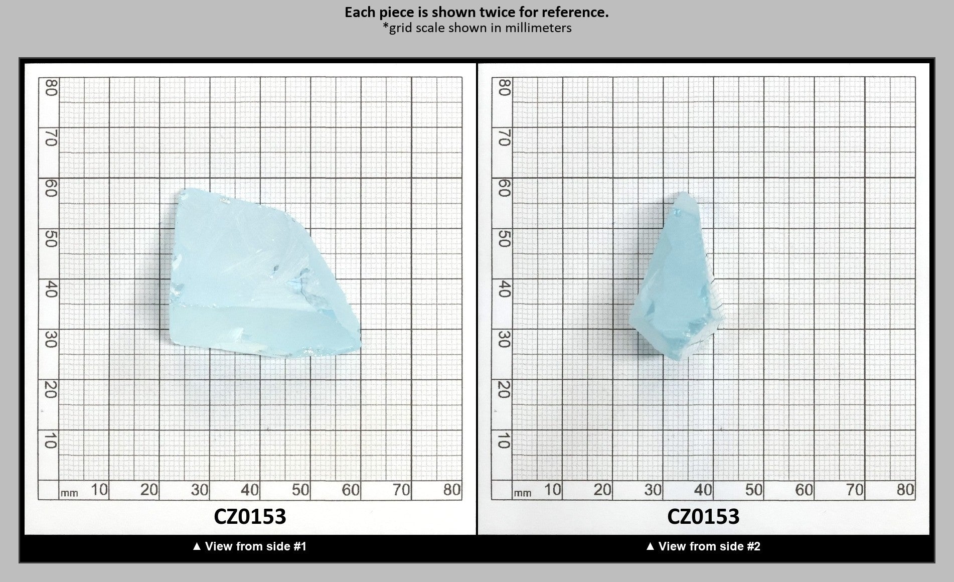 Ice Blue Cubic Zirconia Faceting Rough for Gem Cutting - Various Sizes : CZ0153