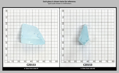 Ice Blue Cubic Zirconia Faceting Rough for Gem Cutting - Various Sizes : CZ0153