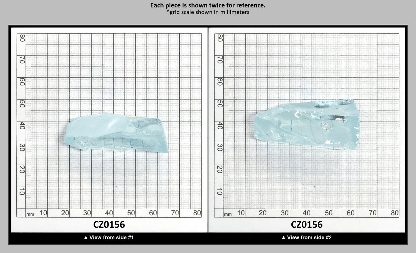 Ice Blue Cubic Zirconia Faceting Rough for Gem Cutting - Various Sizes : CZ0156