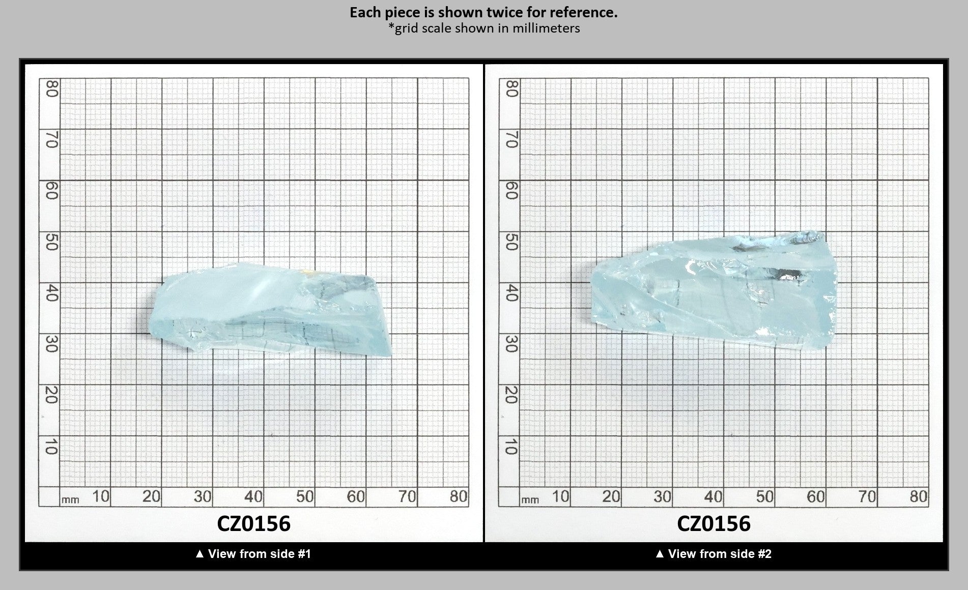 Ice Blue Cubic Zirconia Faceting Rough for Gem Cutting - Various Sizes : CZ0156