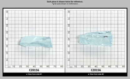 Ice Blue Cubic Zirconia Faceting Rough for Gem Cutting - Various Sizes : CZ0156