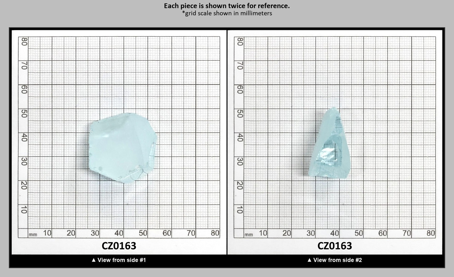 Ice Blue Cubic Zirconia Faceting Rough for Gem Cutting - Various Sizes : CZ0163