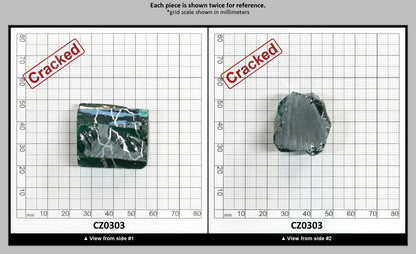 Emerald (Blueish) Cubic Zirconia Faceting Rough for Gem Cutting - Various Sizes : CZ0303