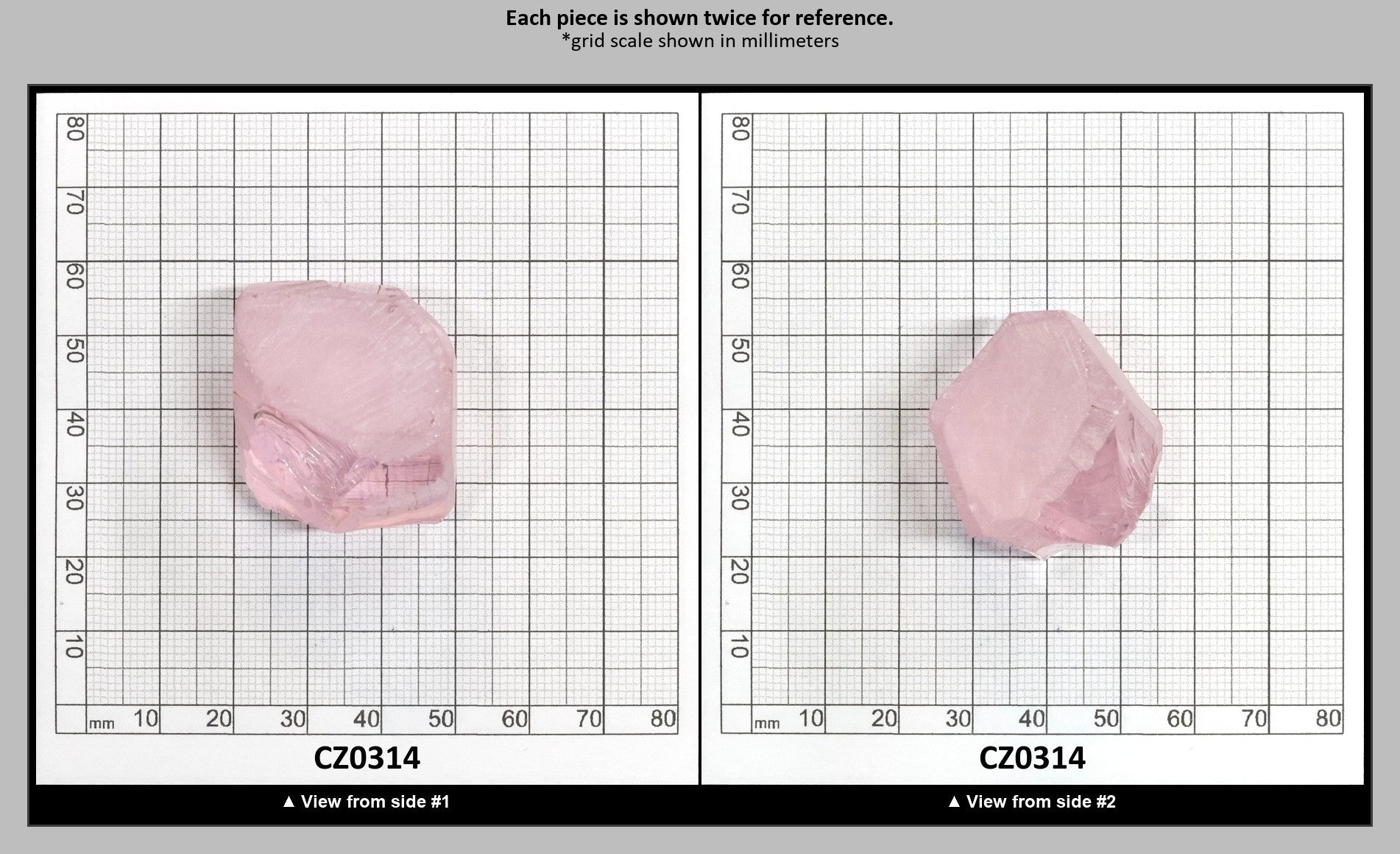 Light Pink Cubic Zirconia Faceting Rough for Gem Cutting - Various Sizes : CZ0314