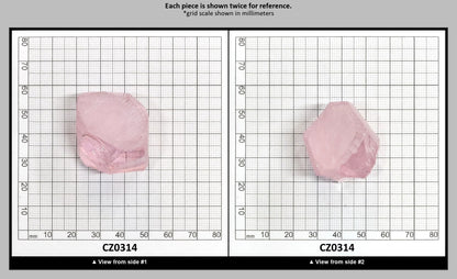 Light Pink Cubic Zirconia Faceting Rough for Gem Cutting - Various Sizes : CZ0314