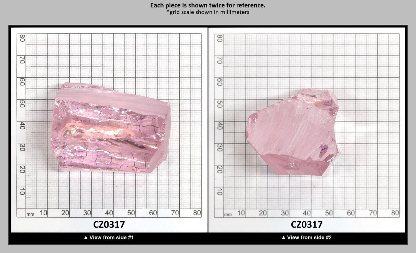 Light Pink Cubic Zirconia Faceting Rough for Gem Cutting - Various Sizes : CZ0317