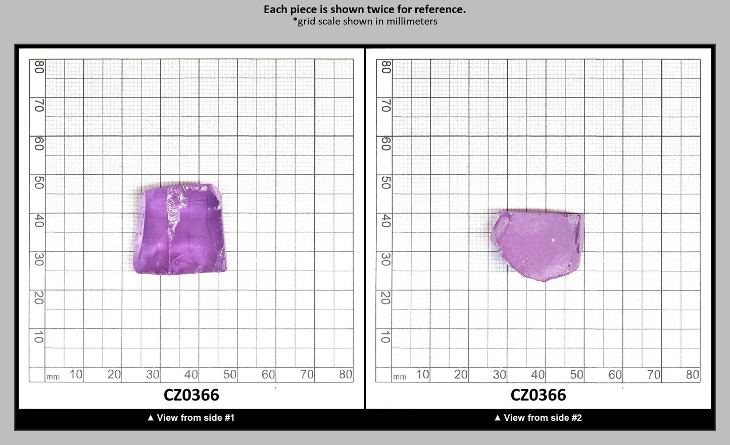 Lavender Cubic Zirconia Faceting Rough for Gem Cutting - Various Sizes : CZ0366